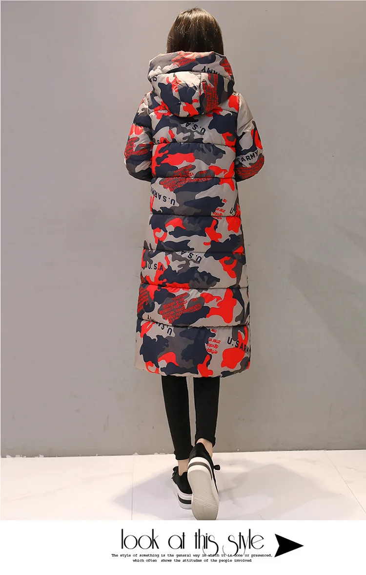 Hooded Colorful Winter Down Coat Jacket Long Warm Women Casaco Feminino Abrigos Mujer Invierno Parkas Outwear Coats Ru50