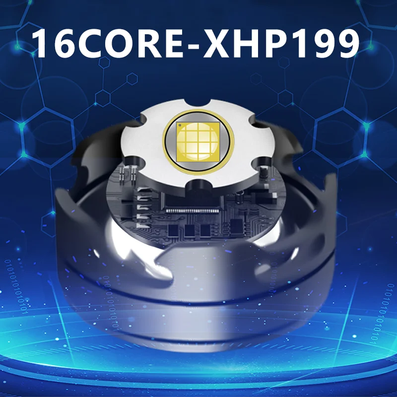 Мощный светодиодный фонарик XHP199.9 USB Перезаряжаемый масштабируемый