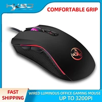 hxsj new 3200dpi 7 buttons 7 color led optical usb wired mouse player mice computer mause mouse gaming mouse for pro gamer