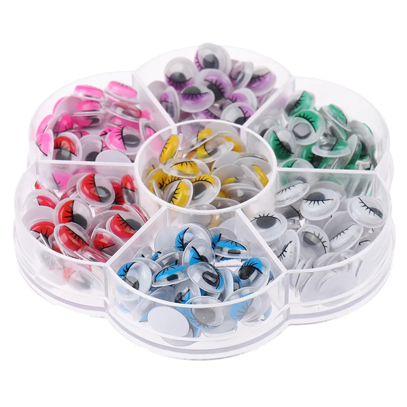 

210Pcs 8/10mm Googly Wiggly Eyes Self-adhesive Doll Eyes Bear Stuffed Toy Part New~