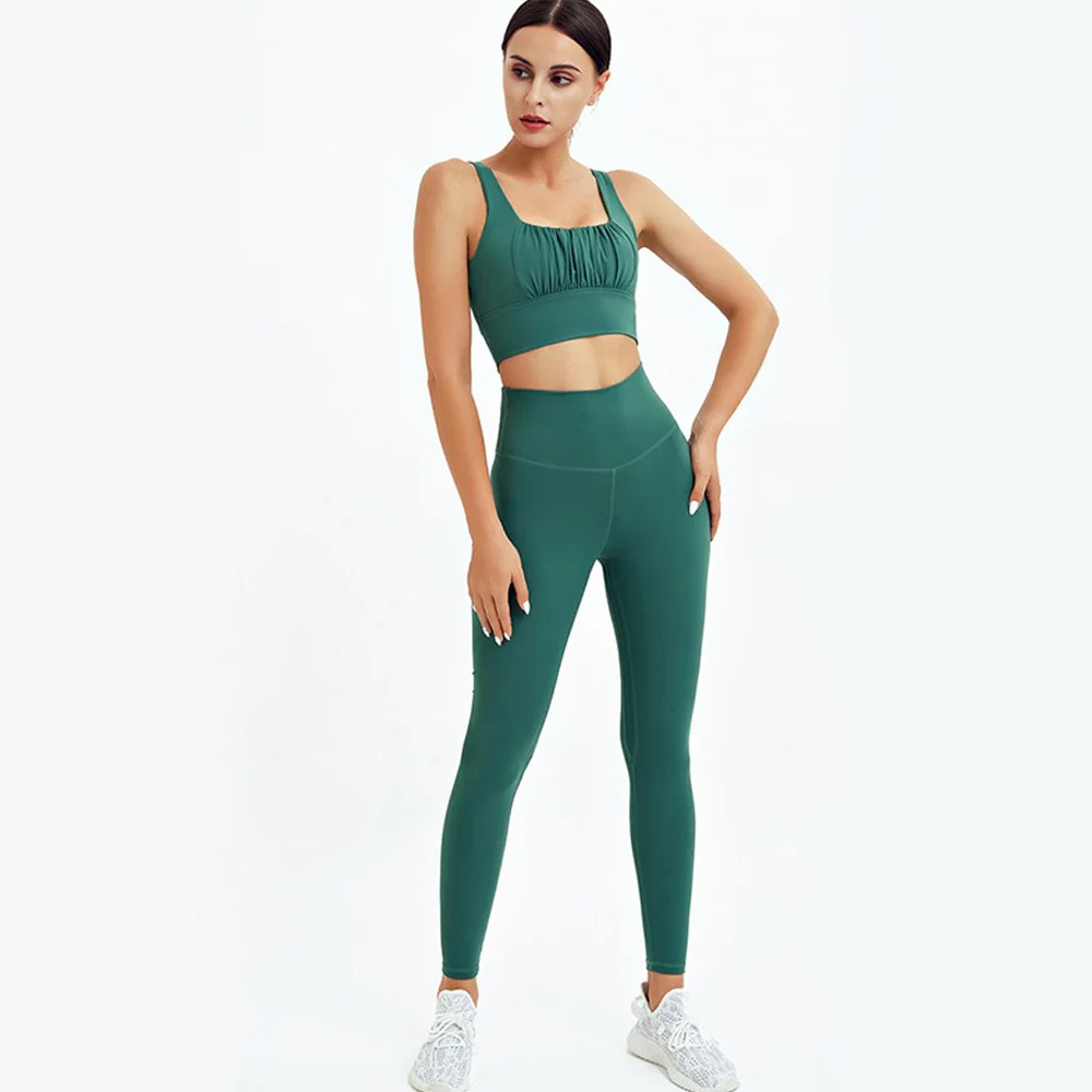 Спортивный костюм для женщин из 2 предметов комплект йоги спортивная одежда