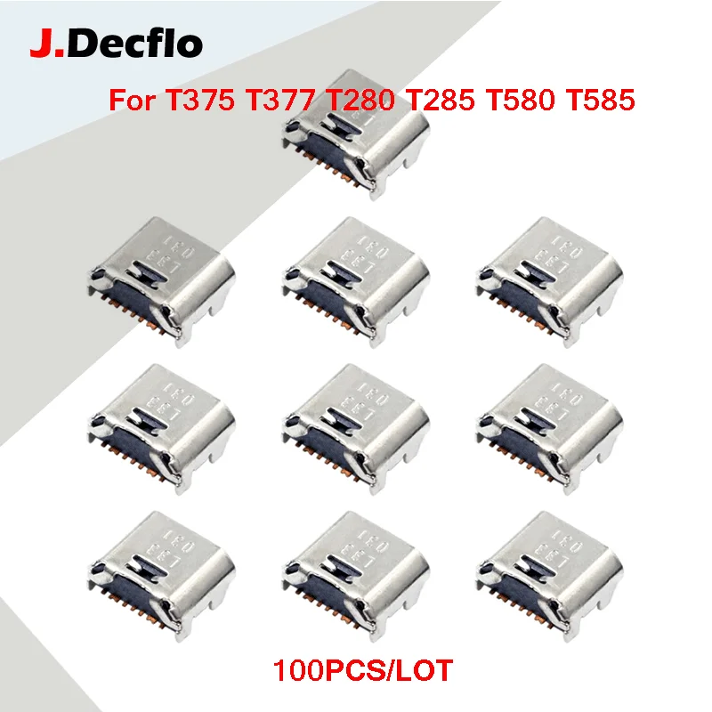

JDecflo 100PCS USB Charging Connector Port Connector For Galaxy Tab E 8.0 T375 T377 T280 T285 T580 T585