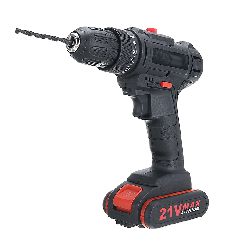 

Электрическая Беспроводная отвертка, 3/8 дюйма, 21 в, набор ударной дрели, 2 скорости, дрель с аккумулятором, бытовой электроинструмент