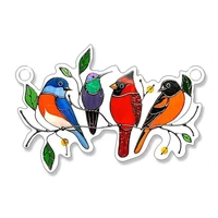bird pendant spring bird painted pendant lovebird hollow bird decoration glass stained colored hummingbird window i4j4