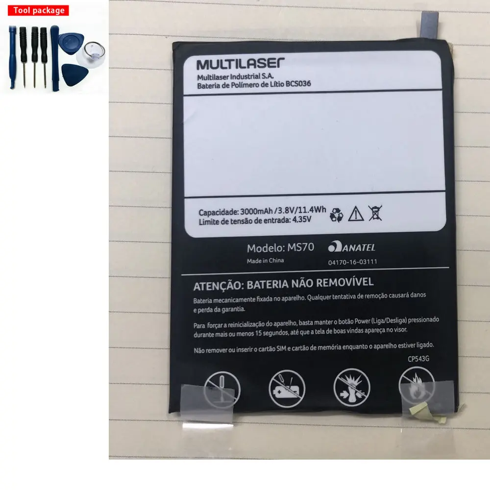 

2020 3.8v 3000mah MS70 battery for Multilaser MS70 Smartphone batteries