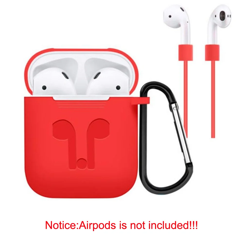 Аксессуары для airpods, силиконовый чехол, чехол для наушников, чехол, анти потеря, ремешок, держатель, наушники, карабин, пряжка, упаковка из 5 штук - Цвет: Red color