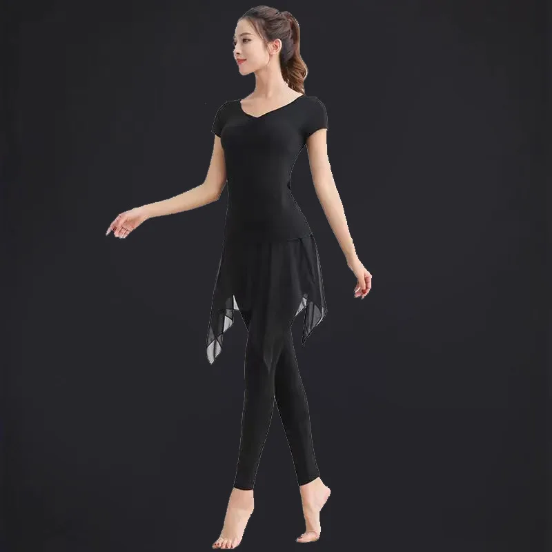 

2021 New 2pcs/set Adult Modern Ballroom Latin Dance Dress Training Clothes Female Sumba Stage Rumba Qia Qia Dancing Costume