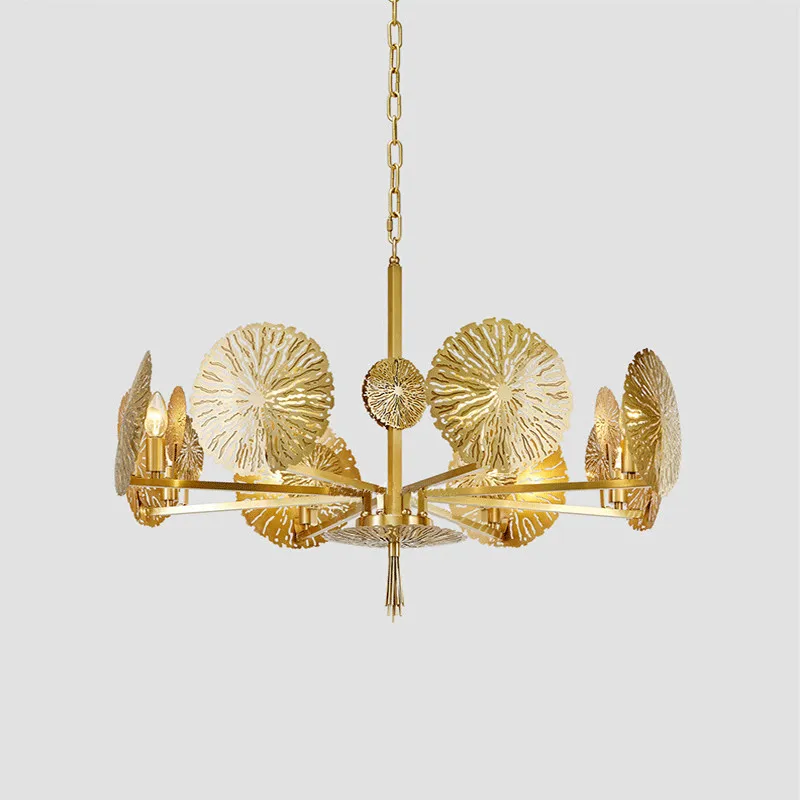 Роскошная полая металлическая люстра для виллы Классическая Светодиодная лампа