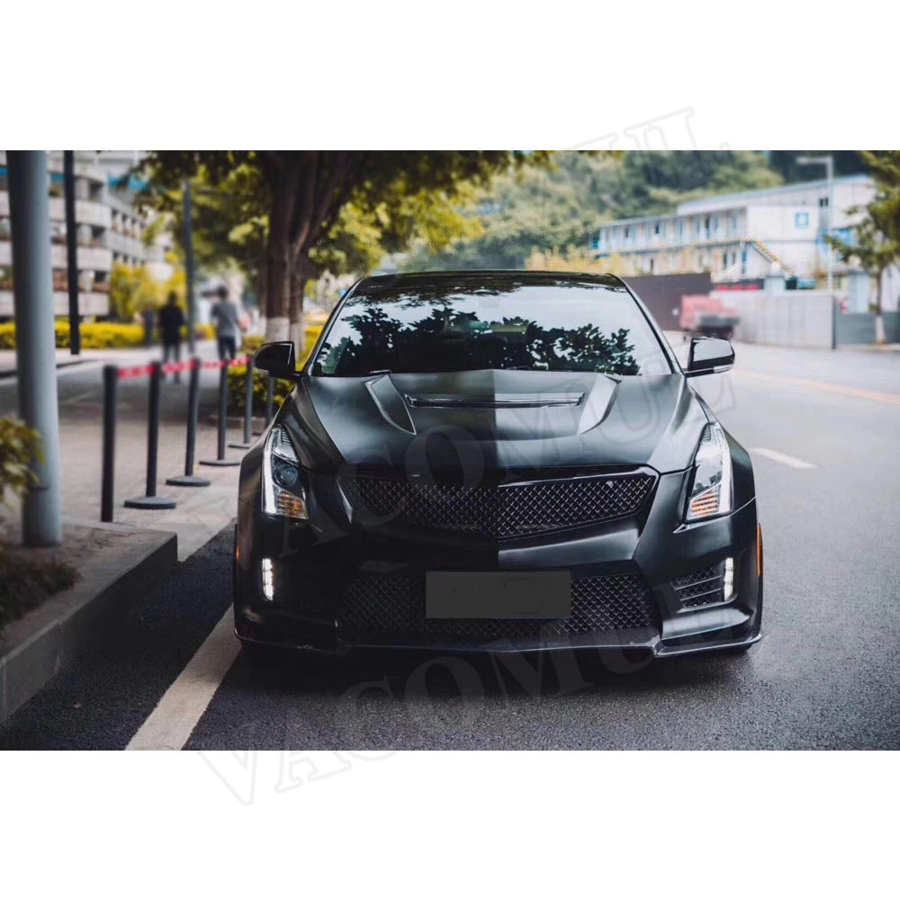 Углеродное волокно PP передний бампер губы сетки грили Крышка для Cadillac ATS 2014-2017