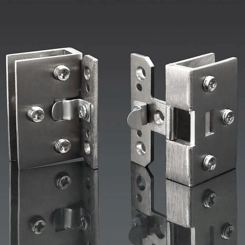 2 шт. шарнир для стеклянных дверей из нержавеющей стали стеклянный зажим подходит