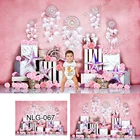 Детский праздничный розовый фон с изображением торта, Ловец снов на 1-й день рождения