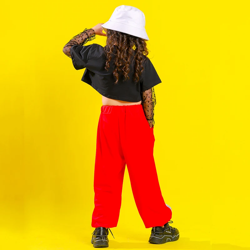 

New Children's Hip Hop Street Dance Suit Girls Jazz Dance Clothing Korean Version For Kids Stage Performance Costumes DWY3771