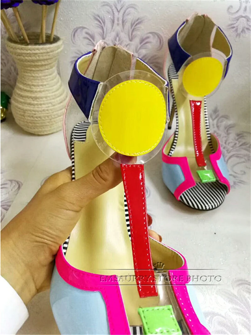 Милые прозрачные сандалии-гладиаторы с открытым носком женские летние туфли из