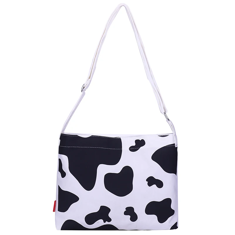 Мультяшная Милая Холщовая Сумка из коровьей кожи Женская вместительная