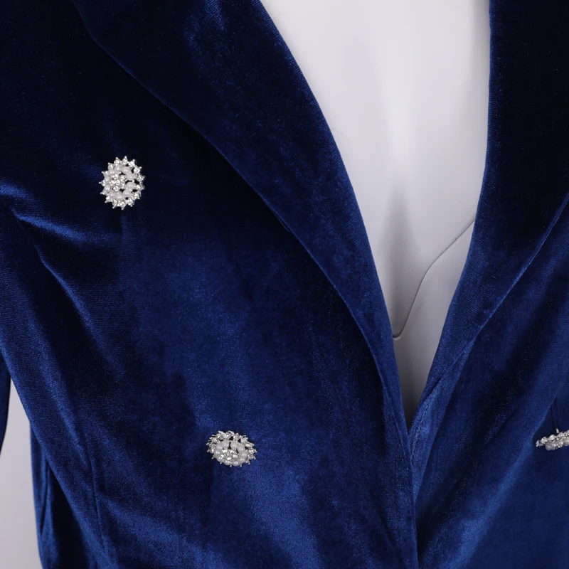 Бархатный блейзер OL формальный Рабочий костюм куртка для женщин тонкий длинный