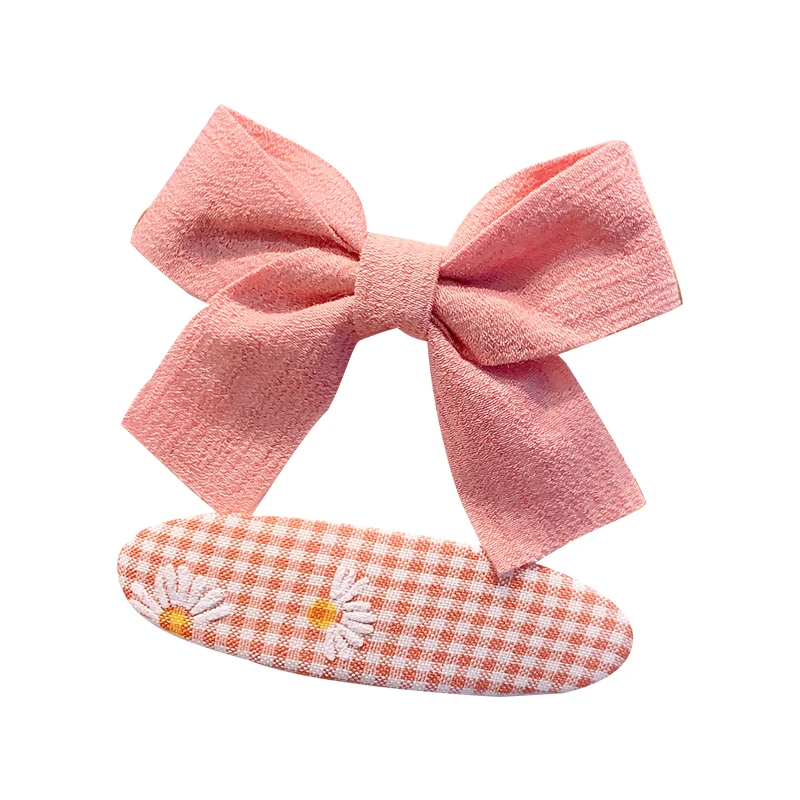 

Girl Hair Bows Hair Clips Plaid Floral Fabric Bow Duckbill Clip Hairpins Fashion Girls Children Barrettes Kids Hair Accessories