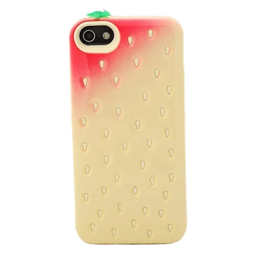 Милый чехол для телефона с клубничкой милый яркий на заднюю панель iphone4 4S 4g