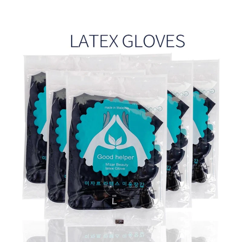 

1Pair Hairdressing Gloves Black Latex Gloves Salon Barber Thicker Rubber Work Gloves For Home Rubber Tattoo Tool
