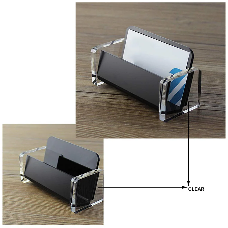 Acrylic Desktop Business Card Holder Display for Desk Elegant Stand Office Black | Канцтовары для офиса и дома