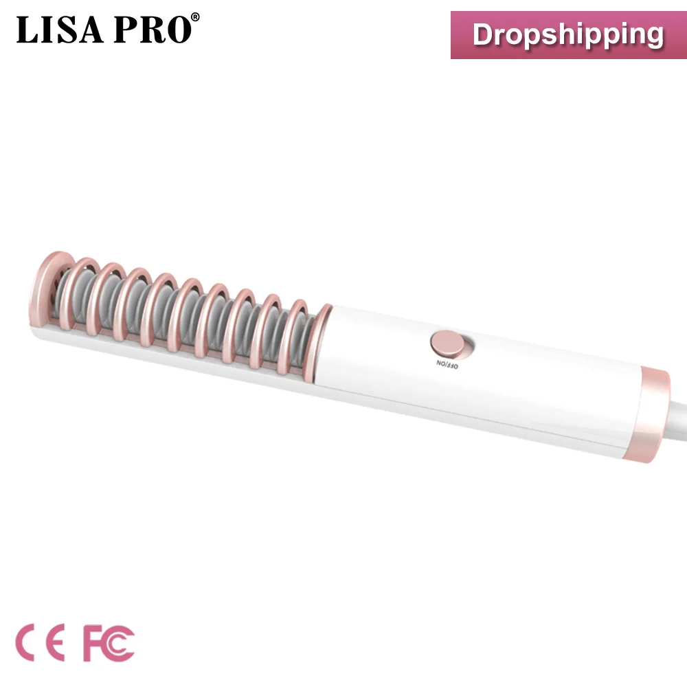 LisaPro новинка 2019 мини выпрямитель для волос расческа бороды плоский железный