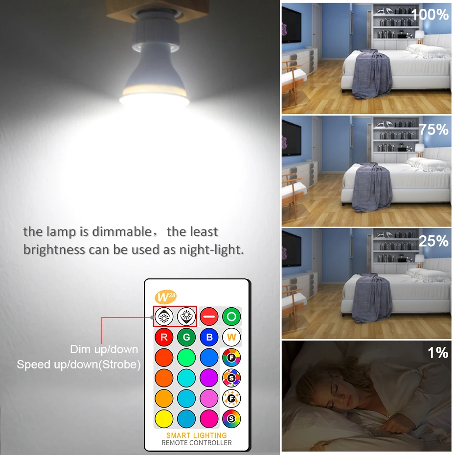 Приглушаемая Светодиодная лампа RGB 8 Вт RGBW RGBWW GU10 16 цветов | Лампы и освещение