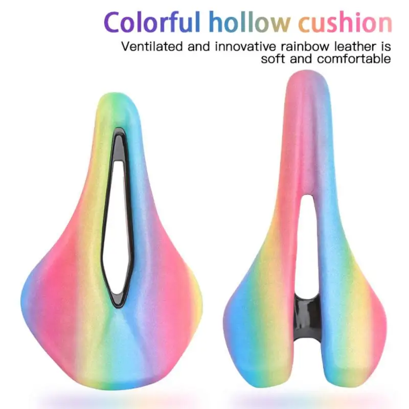 

MEROCA Mountain Bicycle Saddle Shockproof Seat Ultralight Breathable High-density EPS Sponge Rainbow Seat Bike Accessories