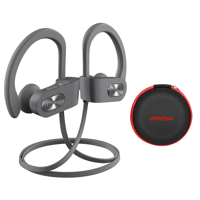 Mpow пламя 088A Bluetooth наушники IPX7 водонепроницаемый Спорт бег Беспроводная гарнитура спортивные наушники с микрофоном для телефона - Цвет: Gray
