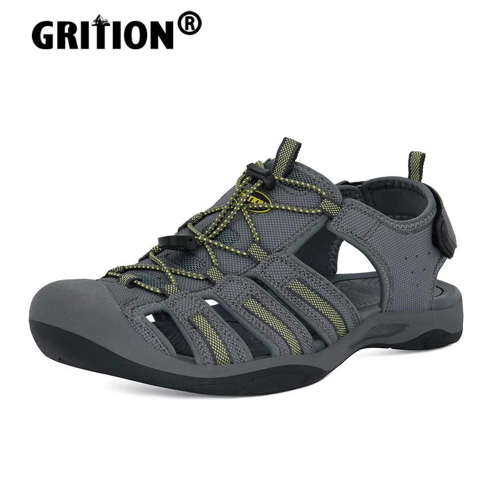 Сандалии GRITION мужские с резиновой подошвой уличная пляжная обувь дышащие легкие
