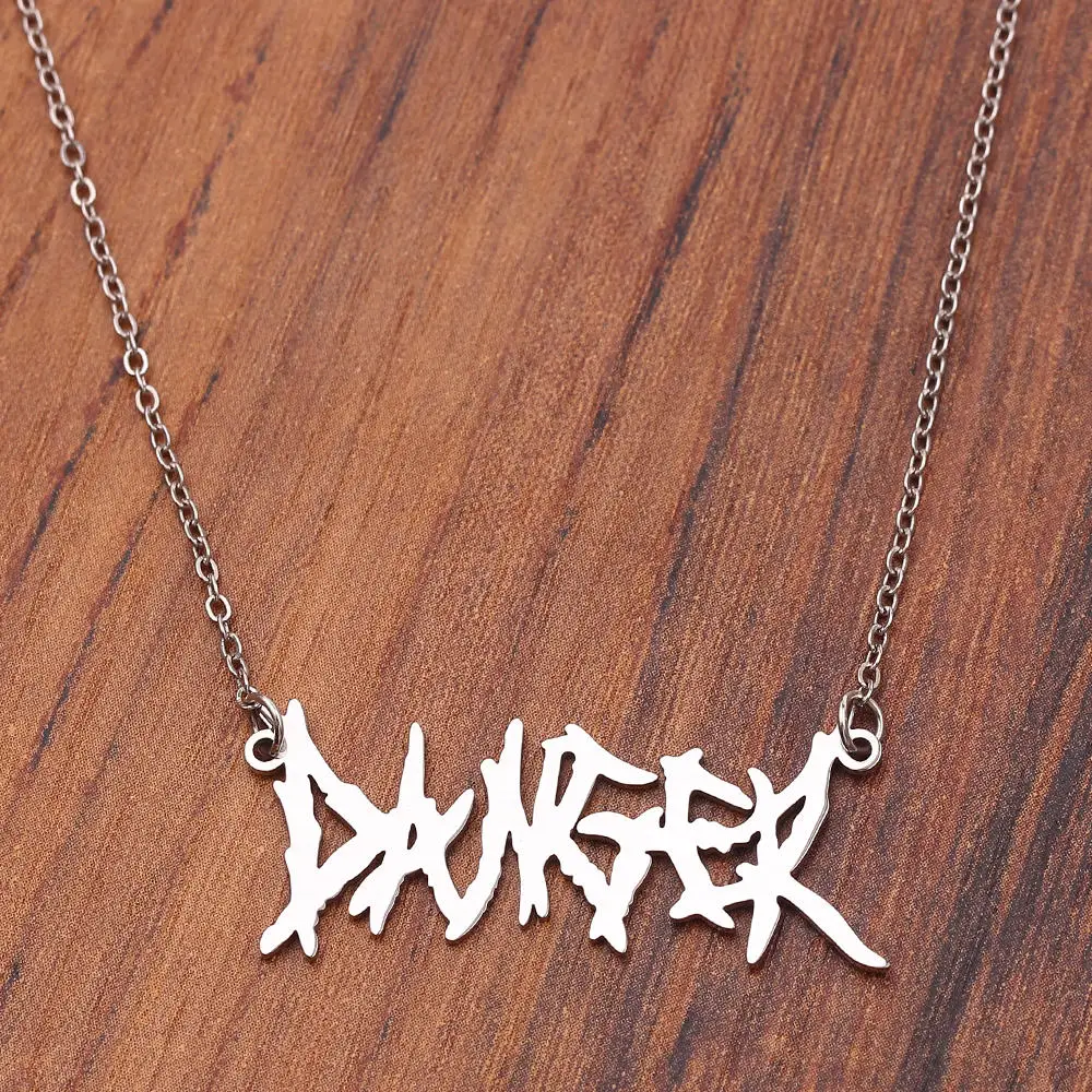 Хип хоп Anomaly шрифт Ожерелье Серебро Цвет Панк рок украшения мода для мужчин и