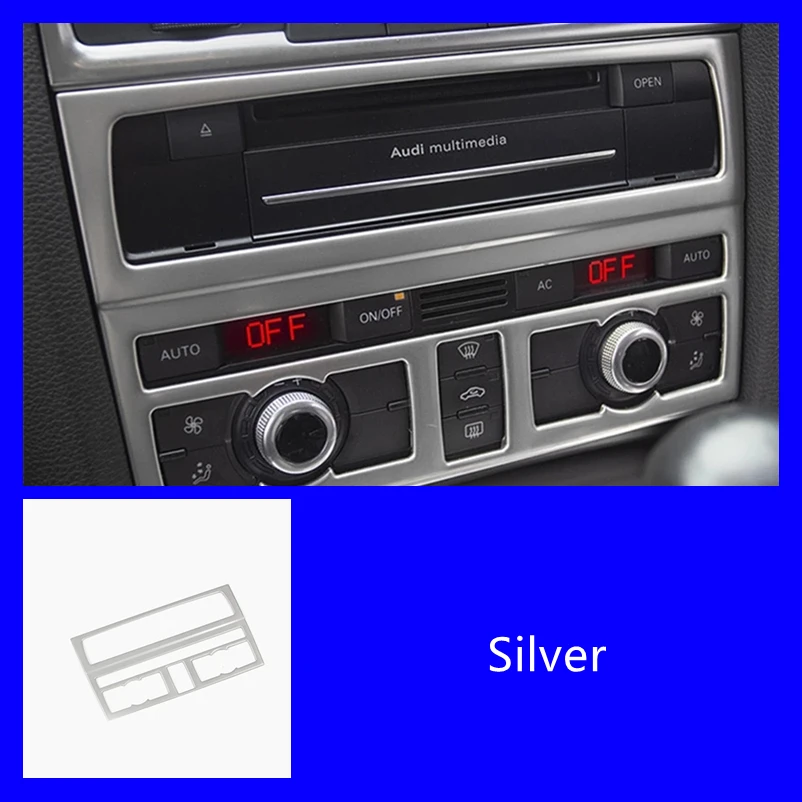 

Автомобильный Стайлинг консоль кондиционер CD панель Крышка отделка для Audi Q7 2008-15 Нержавеющая сталь Авто аксессуары для интерьера