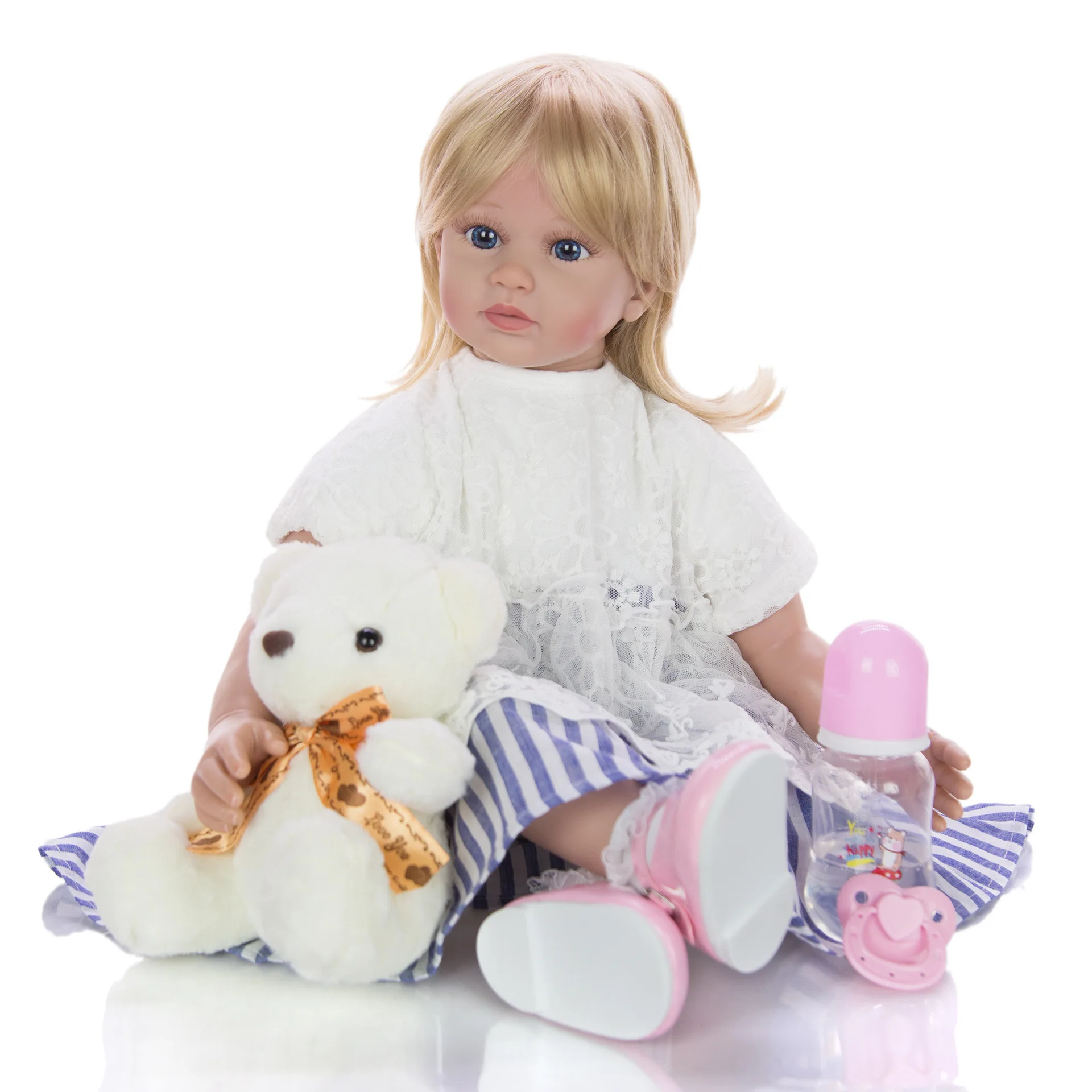 Детский подарок мягкий силиконовый Реборн детские куклы с милой шляпой девочка 58