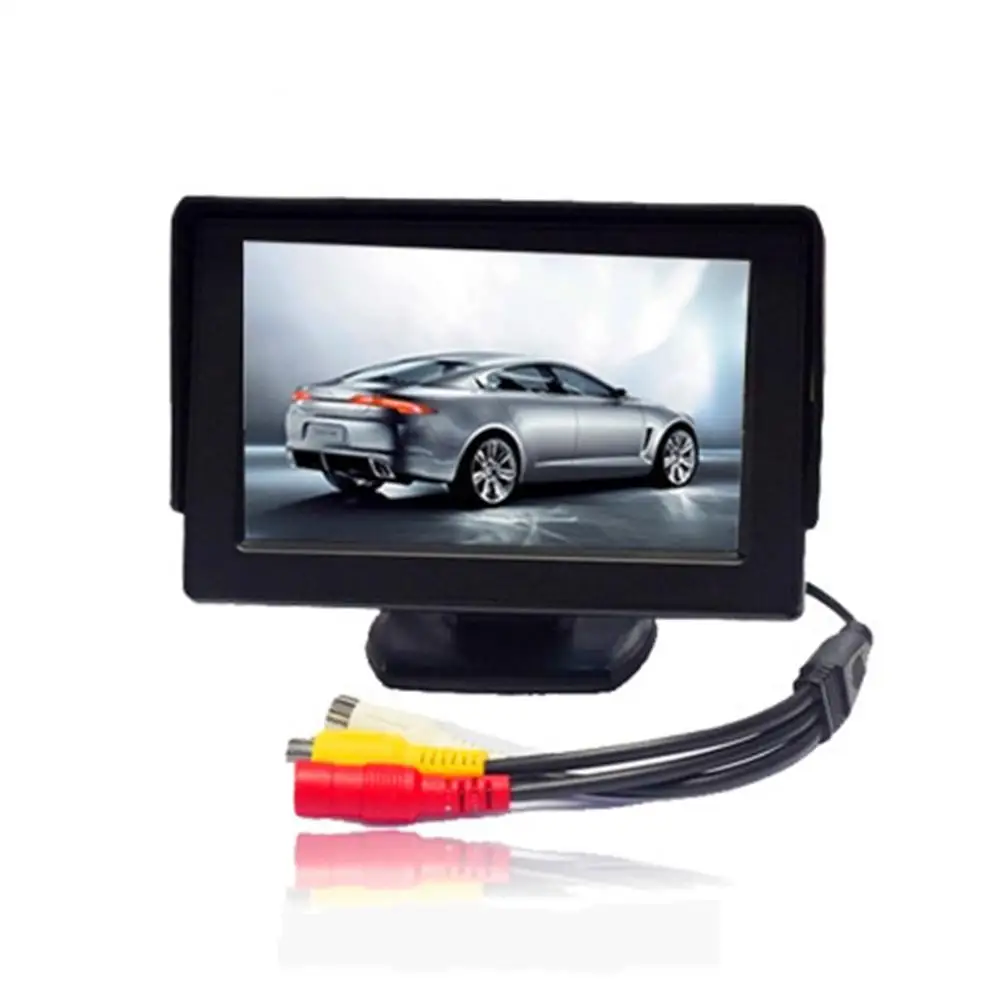 HiMISS 2 5-дюймовый HD-экран для зеркала заднего вида с кнопкой управления 2-полосный AV