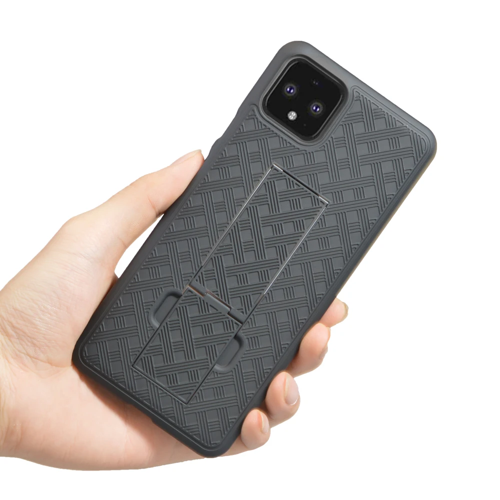

For Google Pixel 4 XL PC weave pattern phone case with Kickstand