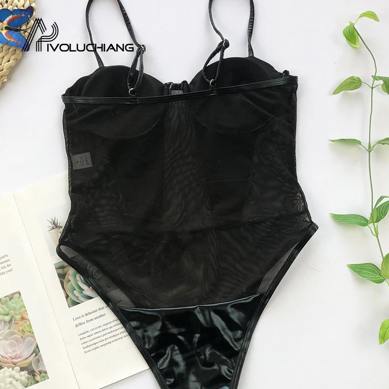 

Swimsuit One Piece Push Up Neon Green Monokini Transparent Swimwear Female High Cut Bathing Suit Summer Bathers Beachwear 2020