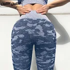 Новые синие камуфляжные бесшовные леггинсы, спортивные женские леггинсы для фитнеса, тренажерного зала, энергетическая Йога брюки с высокой талией, спортивные Леггинсы
