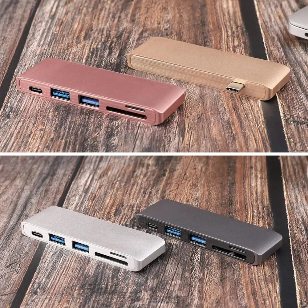 5 в 1 USB-C адаптер с 2 USB 3,0 портами Micro SD устройство для чтения памяти type-C USB 3,0 концентратор для нового Macbook Pro Air A1932/retina 12