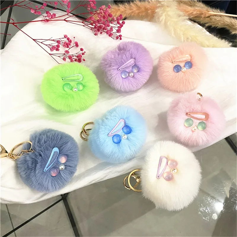 

Creative Girl Hair Ball Keychain Cute Plush Doll Ugly Doll Bag Keyring Pendant Personality Couple Car Key Chain