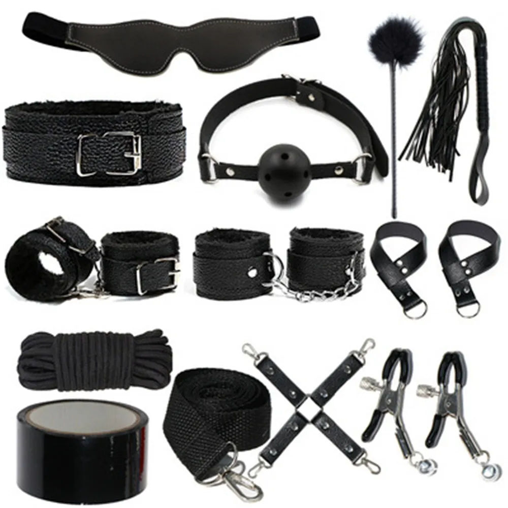 

Sex Games Whip Bdsm Sex Bondage Set Restraint Kit Sexy Nipple Clamps Men Erotic Handcuffs Woman Adult Fetish Bdsm Toy Anal Plug