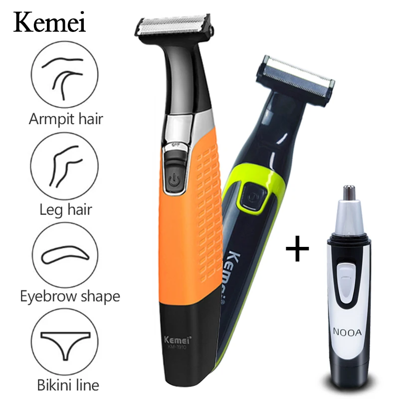 

Kemei электрическая машинка для стрижки волос триммер для бороды аккумуляторные машинки многоцелевой триммер сухой и влажный USB перезаряжаем...