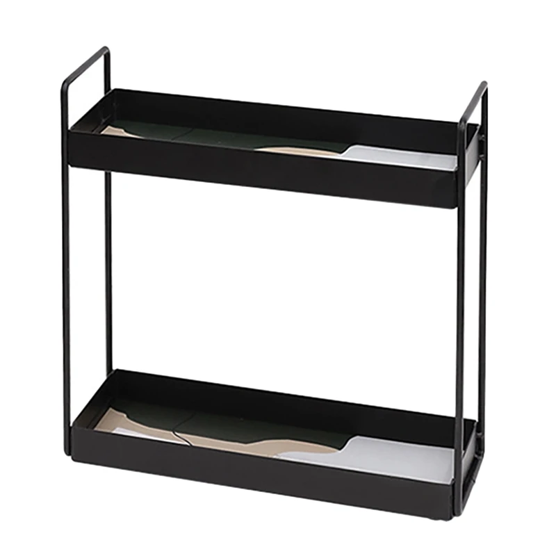 

Черный металлический стеллаж для хранения, 1 шт., 2-слойный держатель для полотенец в ванную комнату, столовая посуда, товары вечерние, украше...