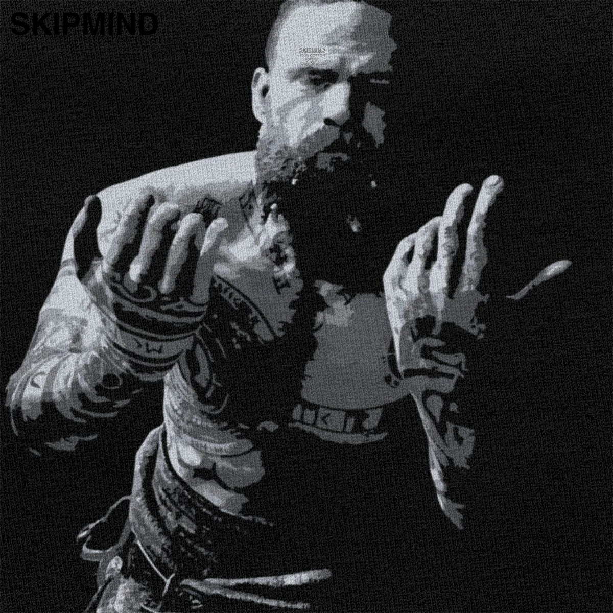 Мужская хлопковая футболка с коротким рукавом круглым вырезом и графическим