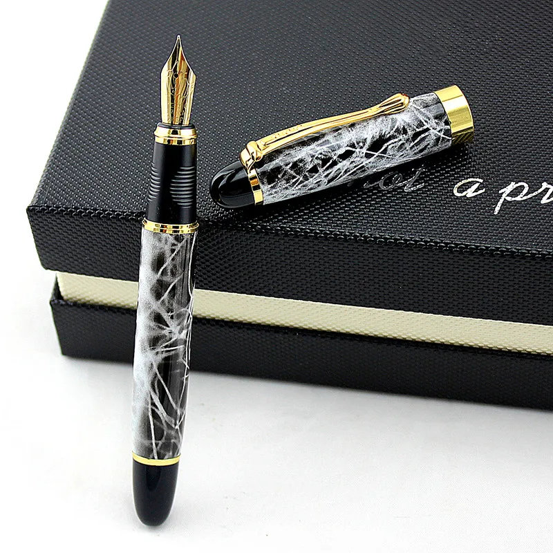 

Высококачественная чернильная перьевая ручка, 4 цвета, с подарочным кожаным чехлом на выбор, толстая металлическая чернильная ручка, беспла...