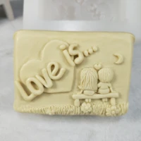 qt0258 przy 2d molds love is silicone mold couples soap molds gypsum chocolate candle candy mold soap making clay resin moulds