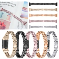 rhinestone strap for fitbit charge 3 band metal strap stainless steel female replaceable bracelet for fitbit charge4 watch band