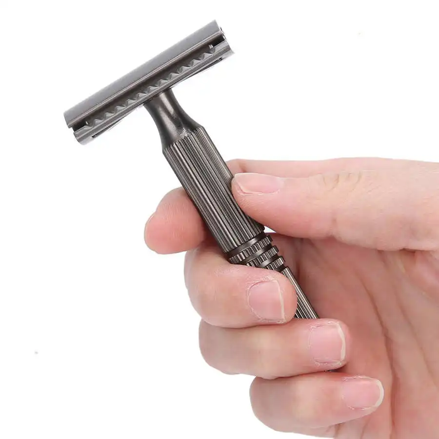 Classic Manual Razor Professional Men Zinc Alloy Safety Home Travel Barber Salon Portable Shaver Without Blade (Black) | Красота и