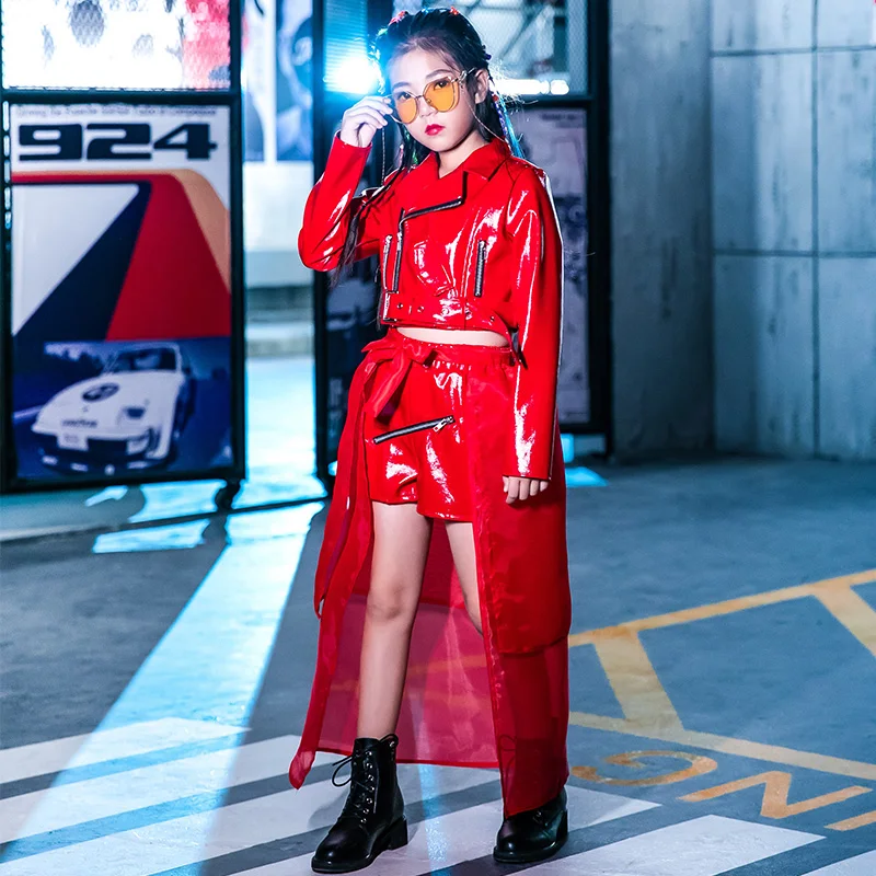 

2022 Children Jazz Dance Costumes For Girls Street Modern Dance Suit Fashion Hip Hop Dance Stage Performance Costume 2022 cm