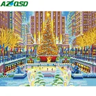 AZQSD полный набор светильник LED Алмазная картина сценический Рождественский подарок DIY Алмазная вышивка Распродажа Зимний парк в рамке настенное искусство