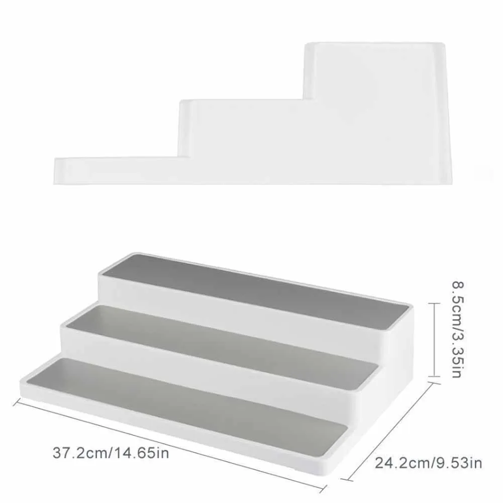 

3 Tier Spice Rack Step Shelf Cabinet Organizer Kitchen Seasoning Bottle Jar Stand Storage Kitchen Tool Multi-Function Shelf