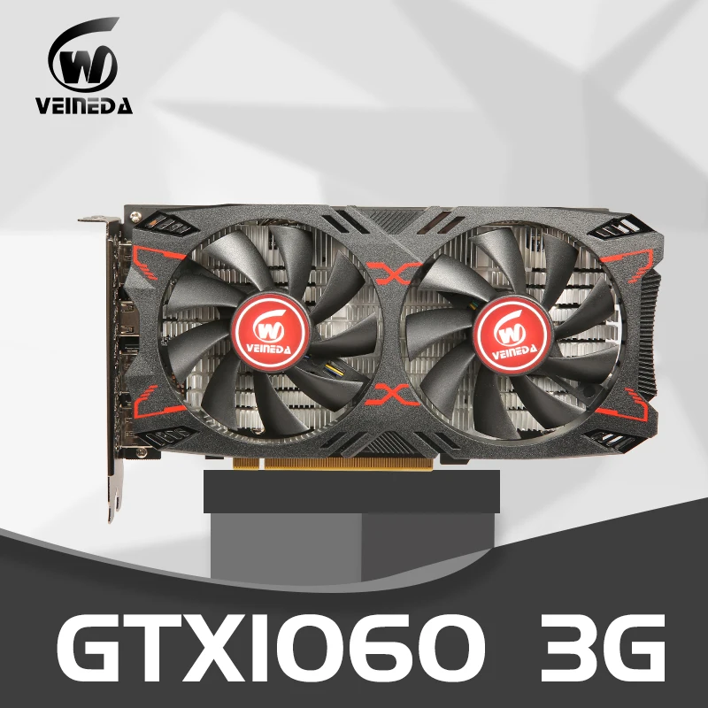 VEINEDA GTX 1060 3GB 192Bit GDDR5 Графика карты оригинальные видеокарты VGA для nVIDIA Geforce Гам 1050 Ti
