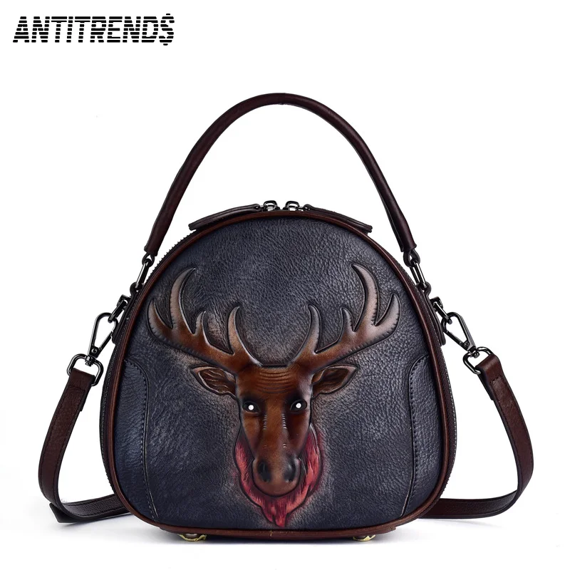 

Vintage Crossbody Bags Woman Luxury Handbags Women Genuine Leather Handbag Animal Print Female High Quality Cowhide Shoulder Bag